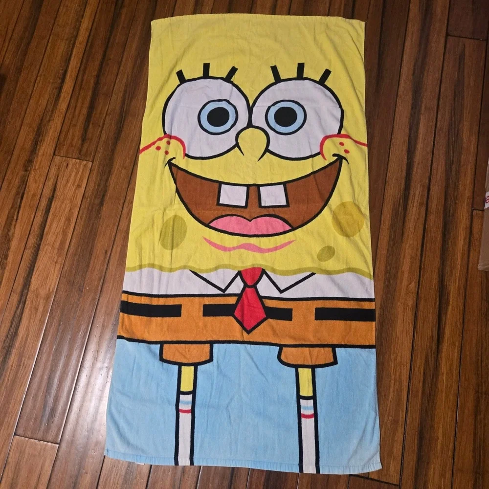 Vintage 2009 SpongeBob SquarePants Beach Towels Cotton Sherry Nickelodeon Y2K